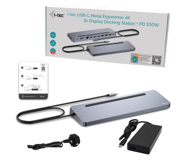 i-tec USB-C - Metal Ergonomic 4K 3x Display Docking Station PD100W - 1196937 - zdjęcie 2